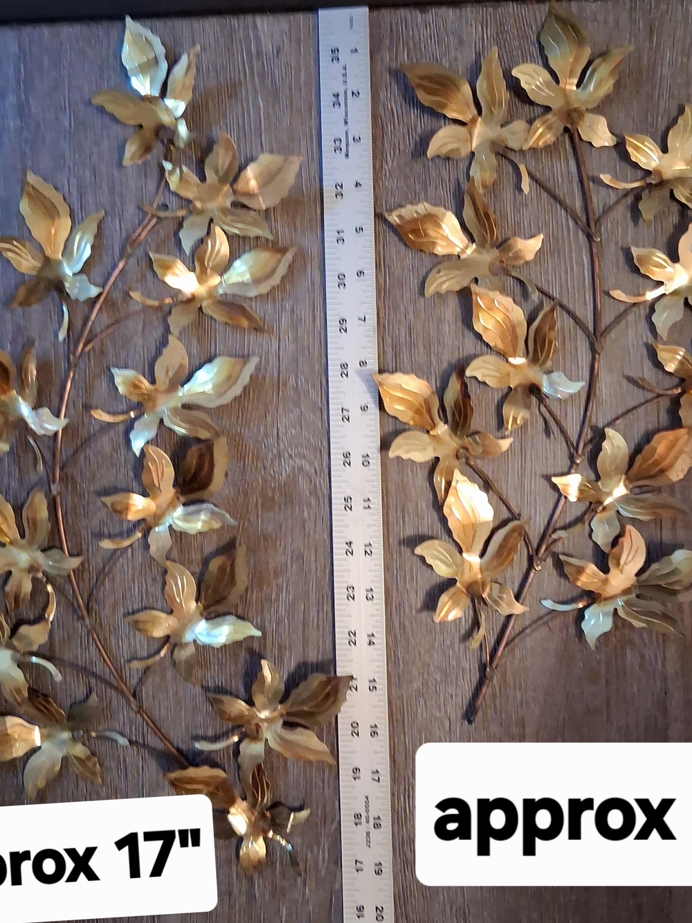 Gold Metal Leaf Wall Accent - Decorative Home Accent